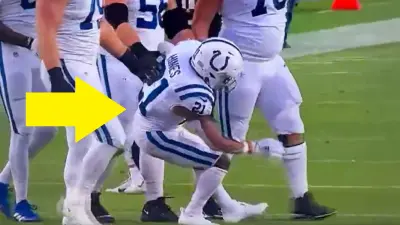 Nyheim Hines unable to walk