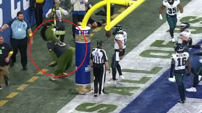 The Colts mascot doing a gesture