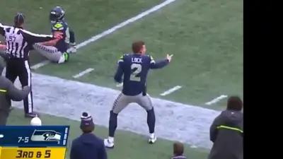 Drew Lock does a hand gesture