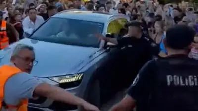 Lionel Messi in his car