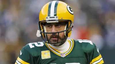 Aaron Rodgers in a helmet