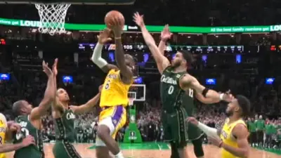 LeBron approaches the basket