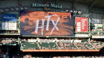 A look at the Astros' scoreboard in Minute Maid Park
