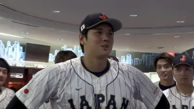Shohei Ohtani gives a locker room speech at the WBC