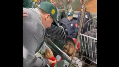Anthony Rendon grabs a fan