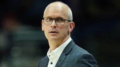 Dan Hurley looks on