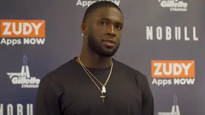 Nelson Agholor talks with the media