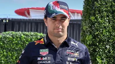 Sergio Perez wearing a hat