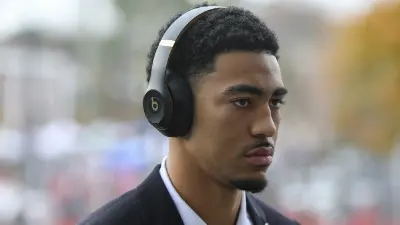 Bryce Young wearing headphones