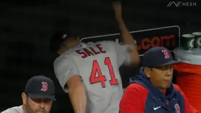 Chris Sale bangs a cooler