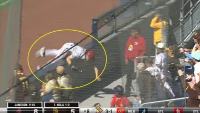 Jake McCarthy by the fence