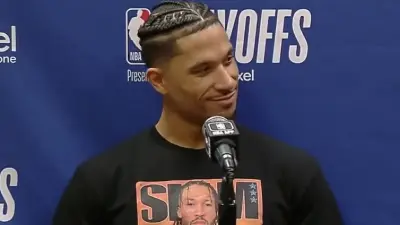 Josh Hart at a press conference