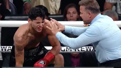Ryan Garcia grimacing