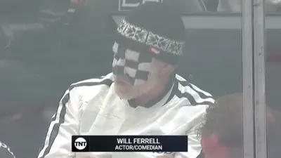 Will Ferrell with his face painted