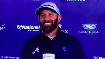 Dustin Johnson at a press conference