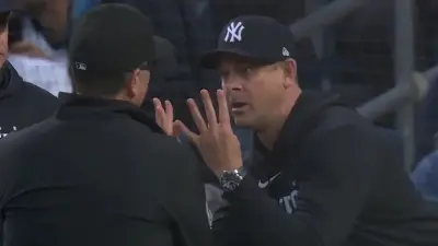 Aaron Boone in the umpire face