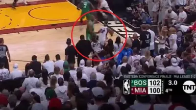 Al Horford fouling Jimmy Butler