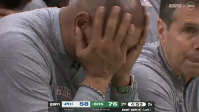 Doc Rivers burying his head in his hands