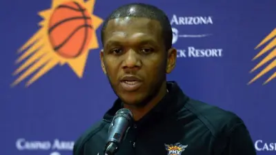Suns GM James Jones speaking to the media