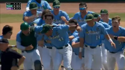 Tulane baseball celebration