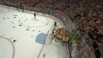 Drone footage shows the Knights celebrating after the Stanley Cup