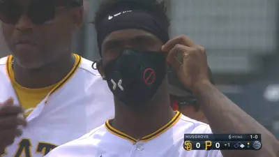 Andrew McCutchen wearing a mask