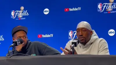 Bam Adebayo and Haywood Highsmith at the podium