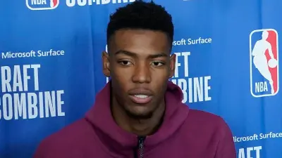 Brandon Miller being interviewed