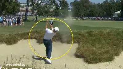 Xander Schauffele in a bunker