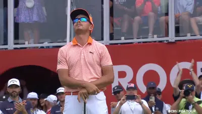Rickie Fowler reacts to a win