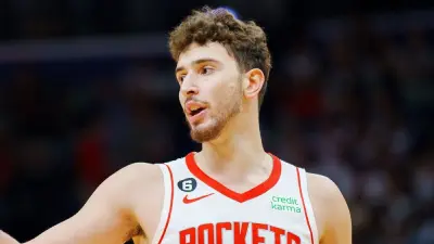 Alperen Sengun in his Rockets uniform