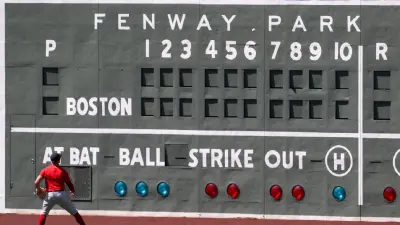 The scoreboard at Fenway Park
