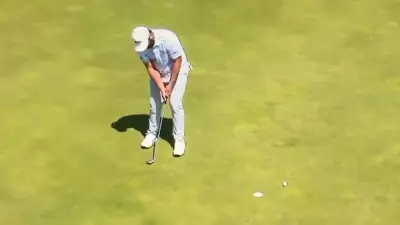 Jon Rahm on the course