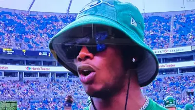 Garrett Wilson in a sideline interview