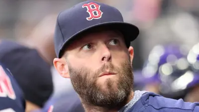 Dustin Pedroia in a Red Sox hat