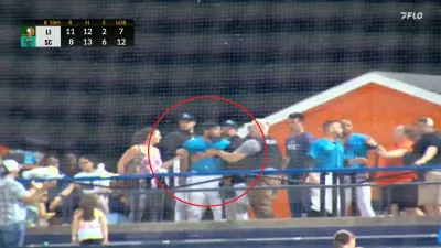 Raudy Read in the stands
