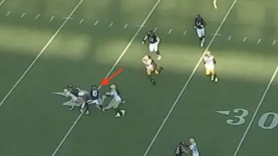Chase Claypool missing a block during Bears-Packers