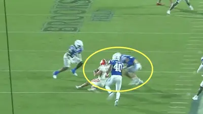 Clemson QB Cade Klubnik slides short of a first down against Duke
