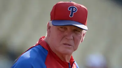 Charlie Manuel in a Phillies hat