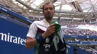 Daniil Medvedev in front of a camera