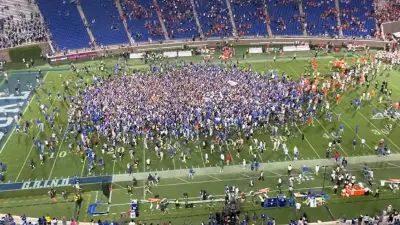Duke fans on the field