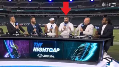 Travis Kelce on set
