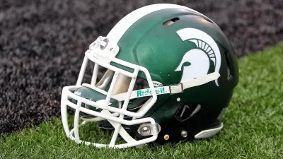 A Michigan State helmet
