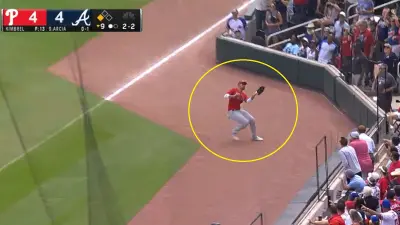 Nick Castellanos makes a catch