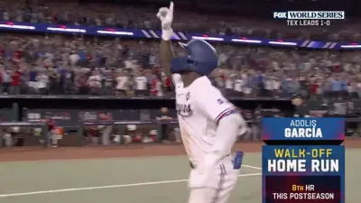 Rangers star Adolis Garcia celebrates walk-off home run to win Game 1 of the World Series