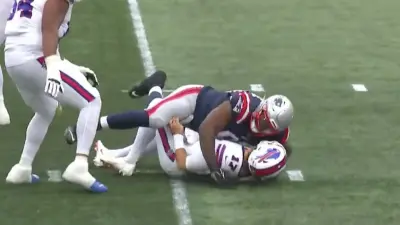 Christian Barmore tackles Josh Allen