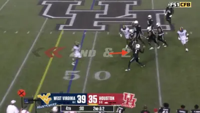Houston Cougars QB Donovan Smith loads up a Hail Mary against West Virginia