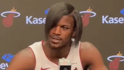Jimmy Butler with an emo hairstyle