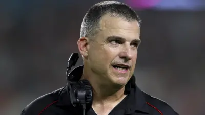 Mario Cristobal looks on from the sideline