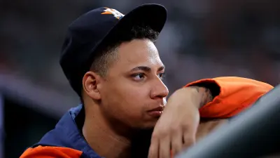 Bryan Abreu in the dugout